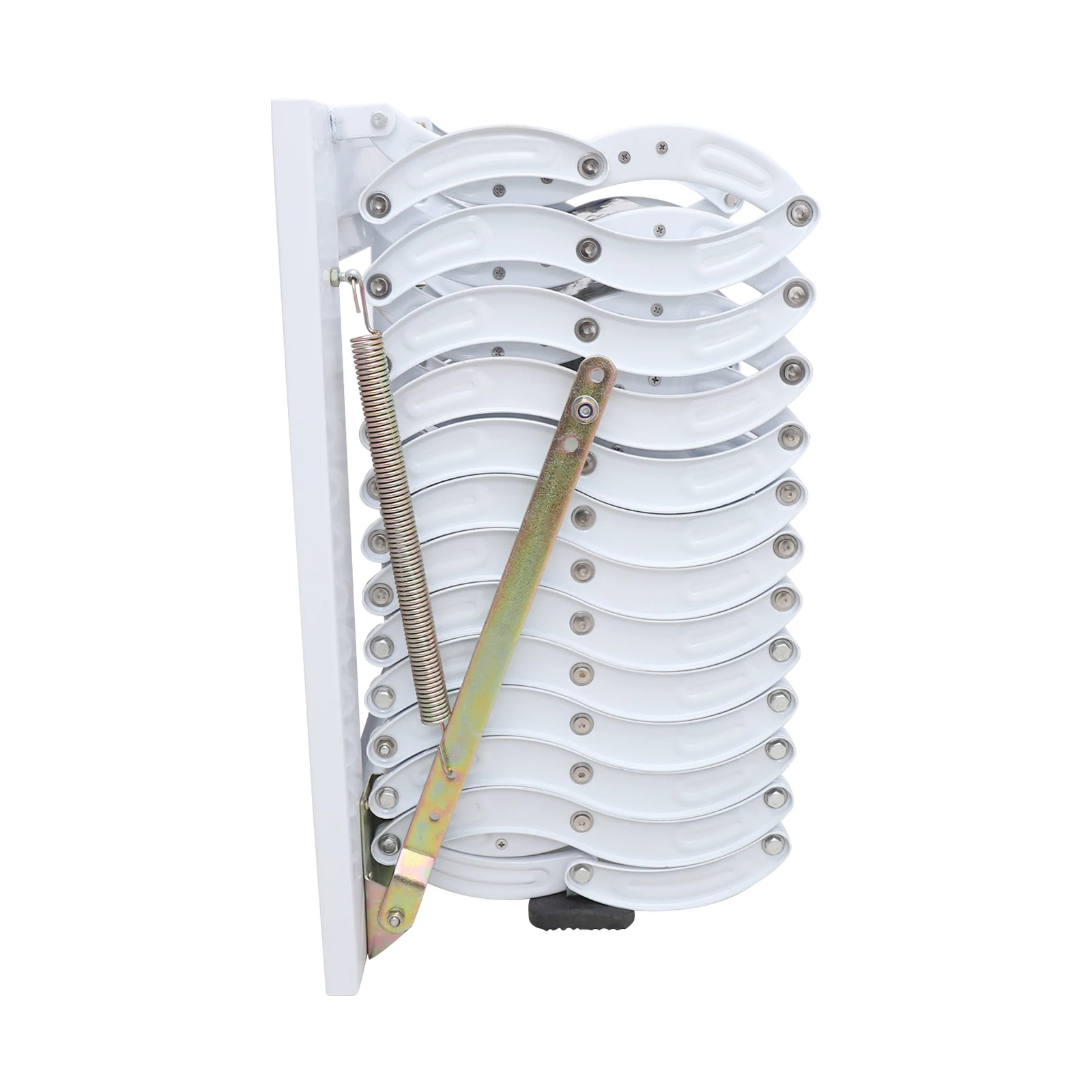 Space-Saving Foldable Wall-Mounted Step Ladder, Telescopic Attic Ladder for Loft Access, Compact Design for Small Spaces