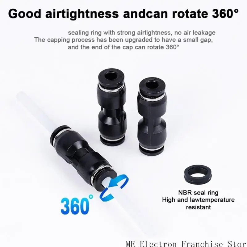 Пневматический разъем T5EA PU4 для 3D -принтера с уплотнением и 360Degree gotatable EndCap