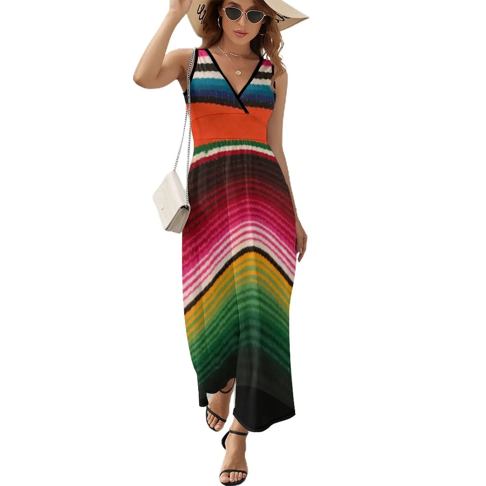 

BEAUTIFUL MEXICAN SERAPE Sleeveless Dress Women's clothing dress Woman dresses african dresses for woman