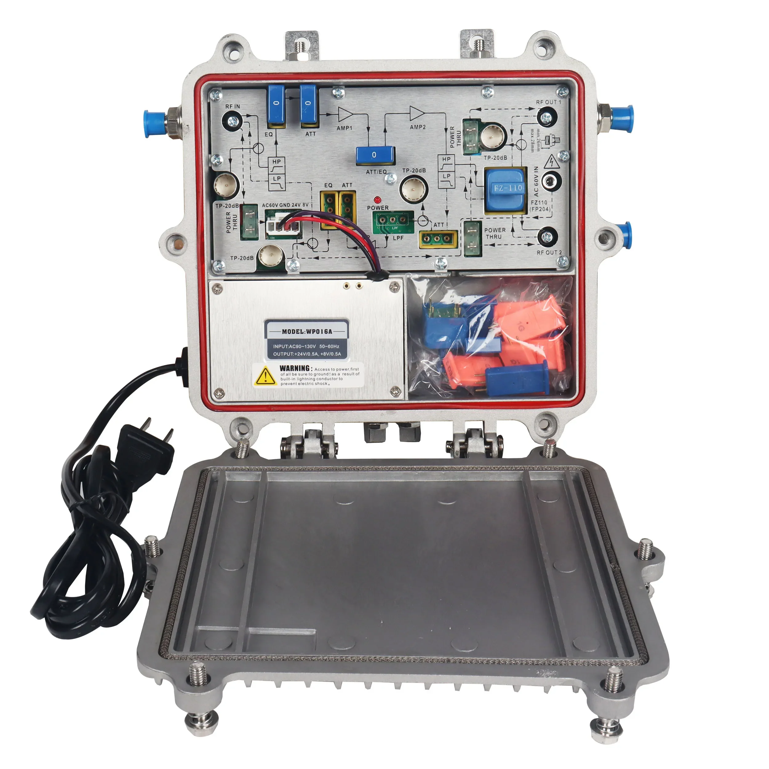 New Arrival Ultra-thin In-line Amplifier 47-1000MHz Bi-directional CATV Trunk RF Amplifier with AGC