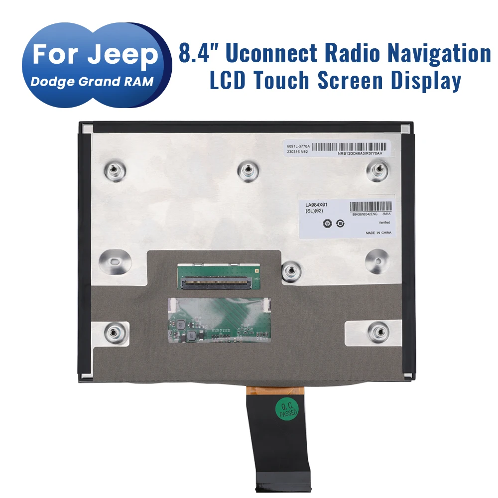 8.4 inch LCD Display LA084X01 SL01 SL02 SL03 Replacement Uconnect 4C UAQ LCD Screen for Chrysler Dodge Jeep VP4R 2017-2021 Nav
