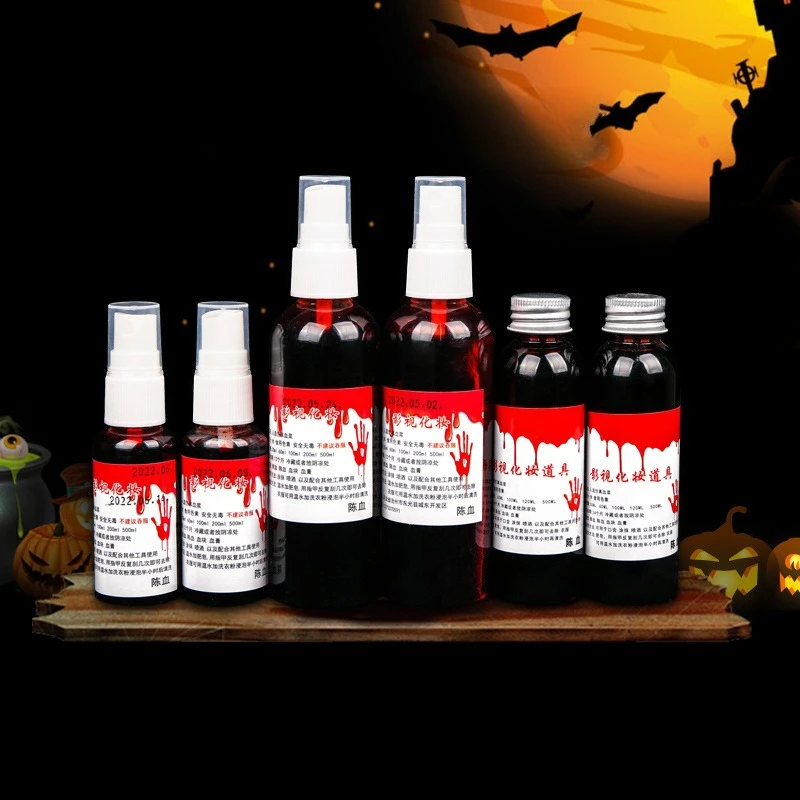 1 زجاجات مضاهاة الهالوين الدعائم وهمية ماكياج الدم 30-500 مللي الدم كله تأثيري المزحة الدعائم ماكياج شخص البلازما وهمية 2025