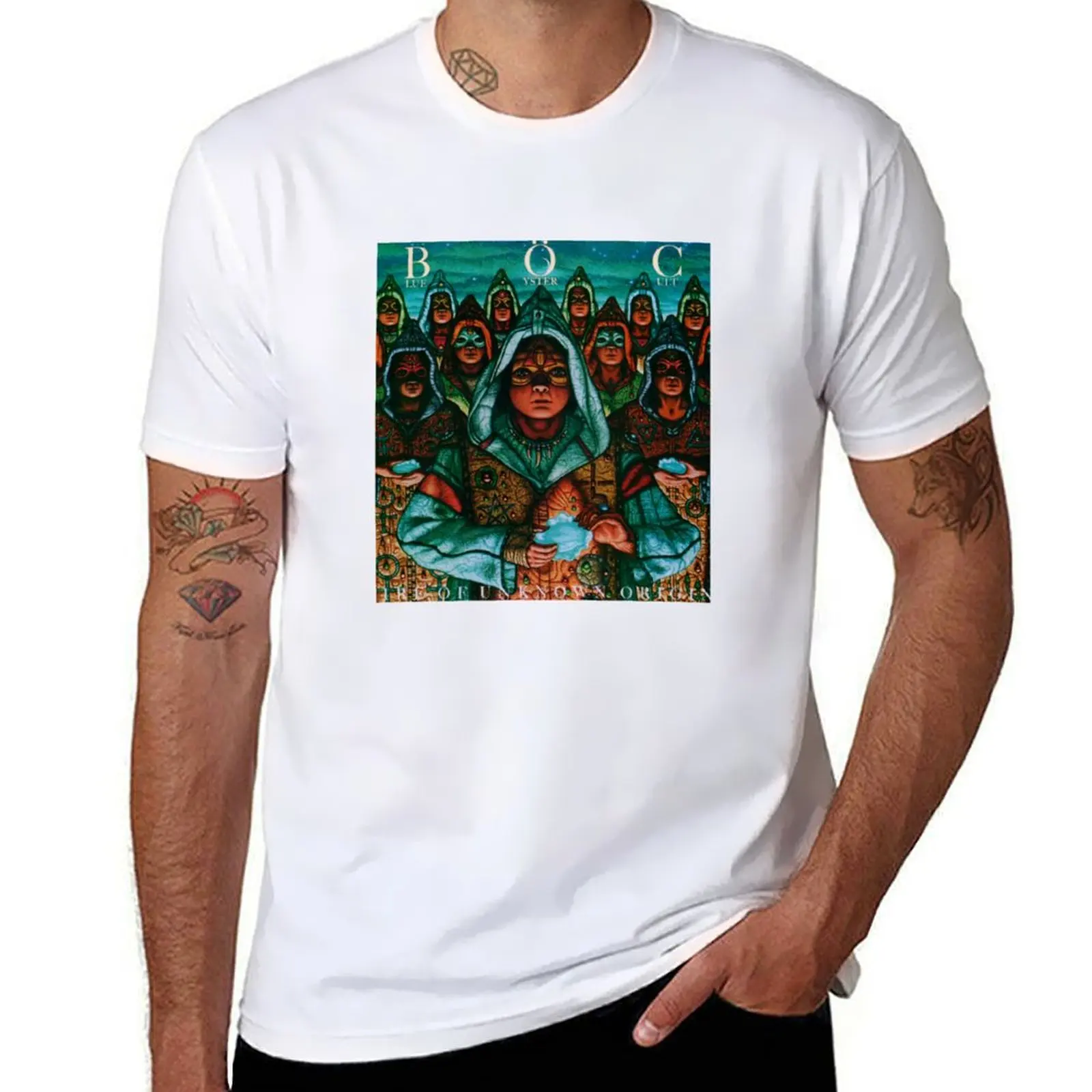 

Blue yster Cult Fire Of Unknown Origin T-Shirt cotton tshirt 100% t shirt man casual T-Shirt