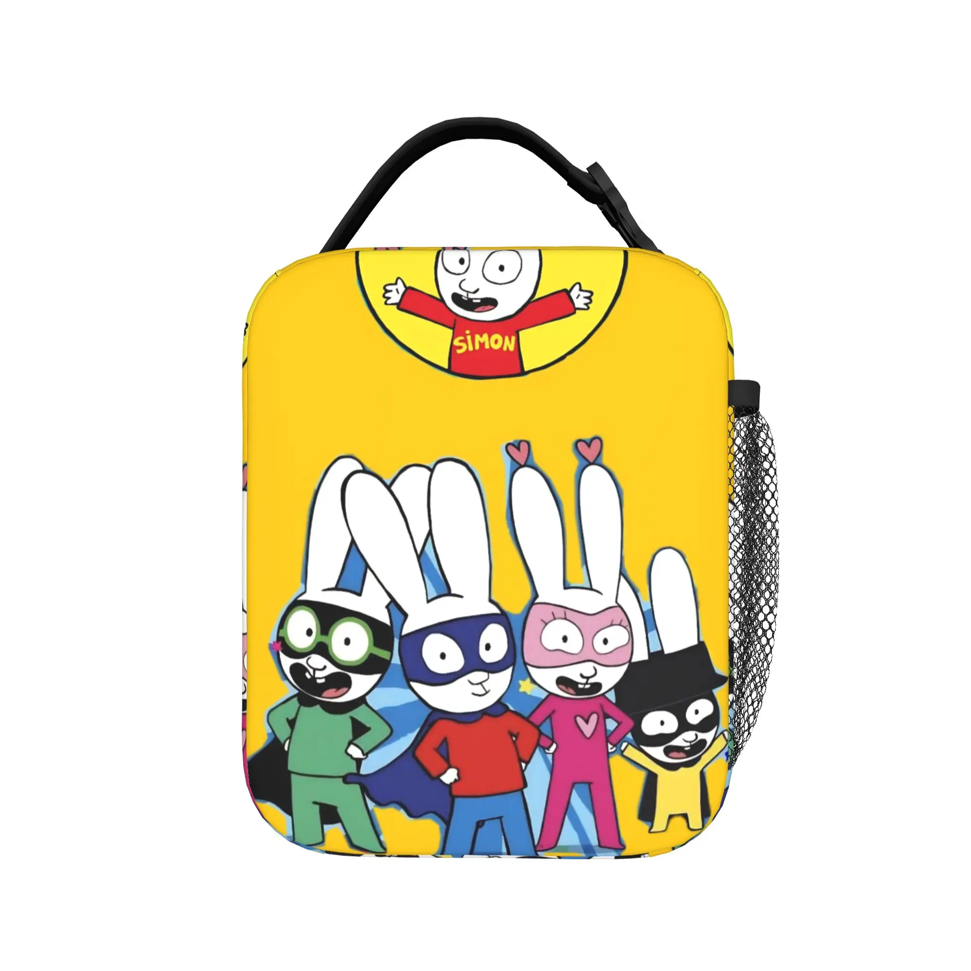 Simon Super Rabbit Insulated Lunch Bag for Men Women  Food Bag Portable Cooler Thermal Bento Box For Picnic