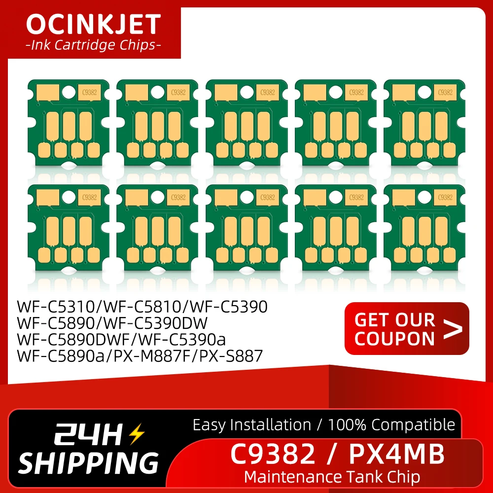 

C9382 C12C938211 PX4MB Maintenance Tank Chip For Epson WF-C5310 WF-C5810 WF-C5390 WF-C5890 WF-C5390DW WF-C5890DWF WF-C5390a