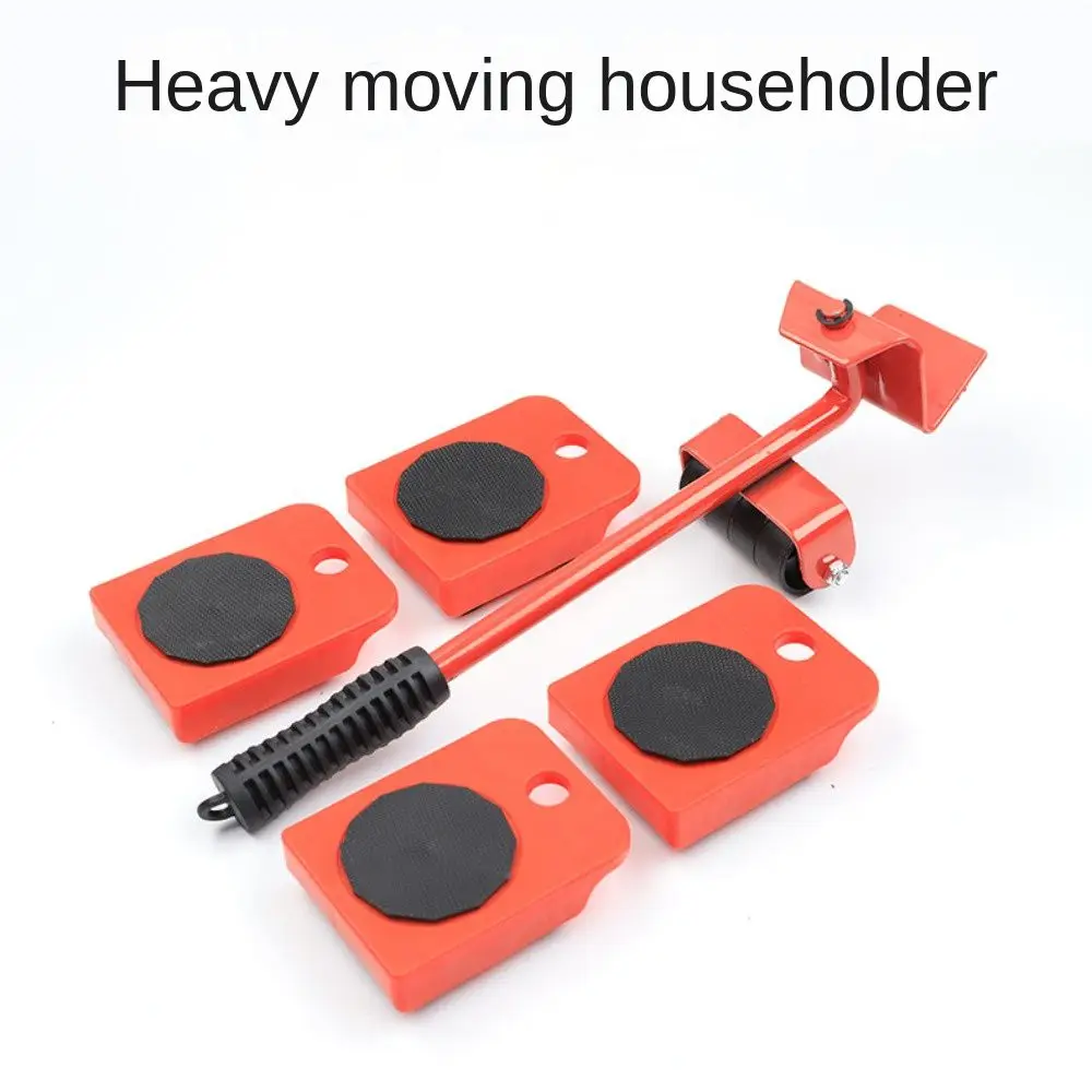 5 stks/set Meubelverhuizer Zware goederenbehandeling Gereedschap Lifting Helper Mover Roller Materiaalbehandeling Gereedschap Sliders met wielstang