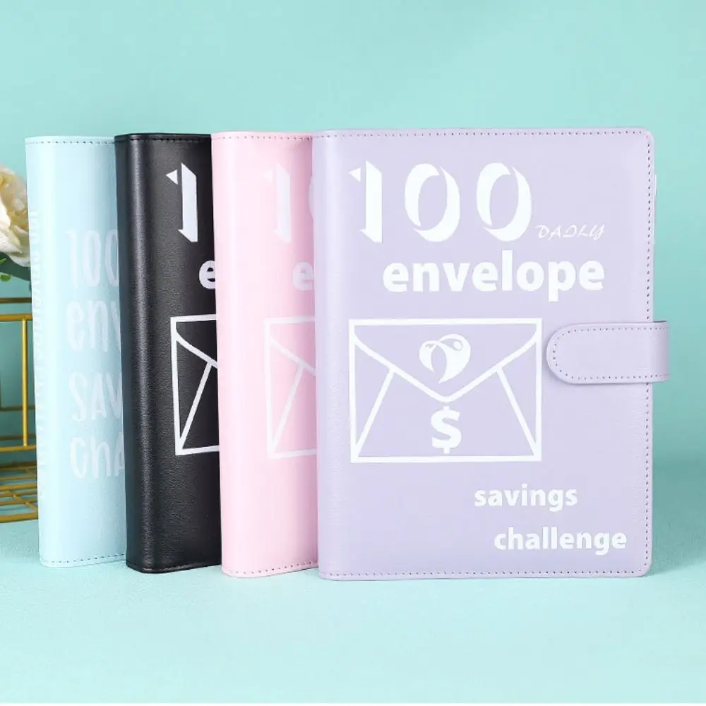 เงินสดซอง 100 ซองจดหมายท้าทาย Binder Habit การเพาะปลูกเงิน A5 Budget Binder Planner หลวม