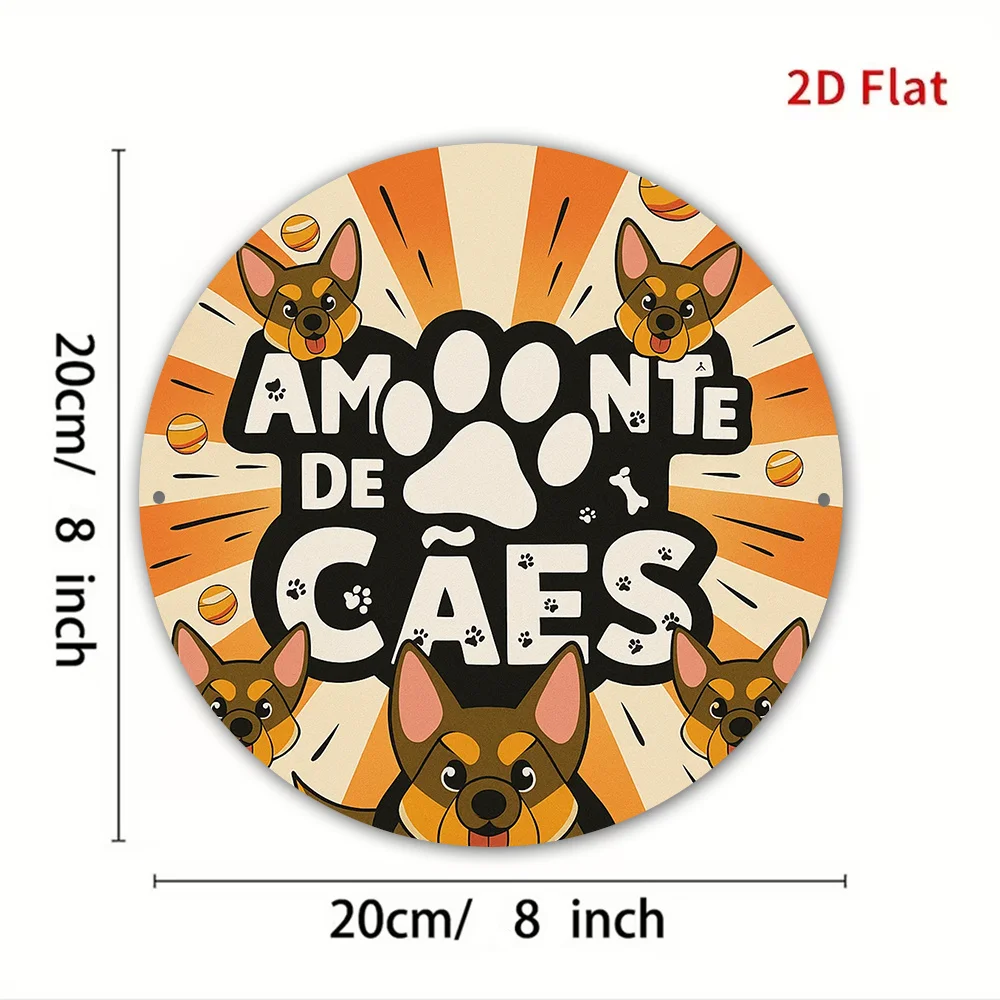 1pc 8*8In/20X20Cm 2D Flat Round Sign, Retro Plaque about 