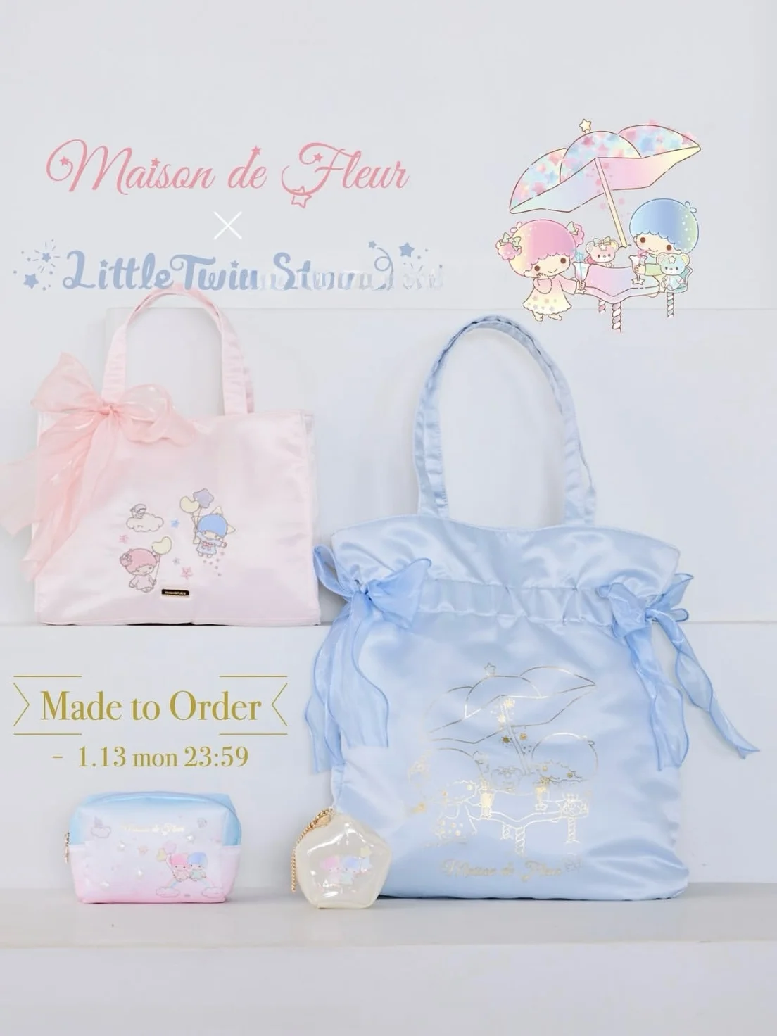 

Maison De Fleur Rose Day Twin Stars тюлевая сумка с узлом, модная женская сумка на плечо из полиэстера