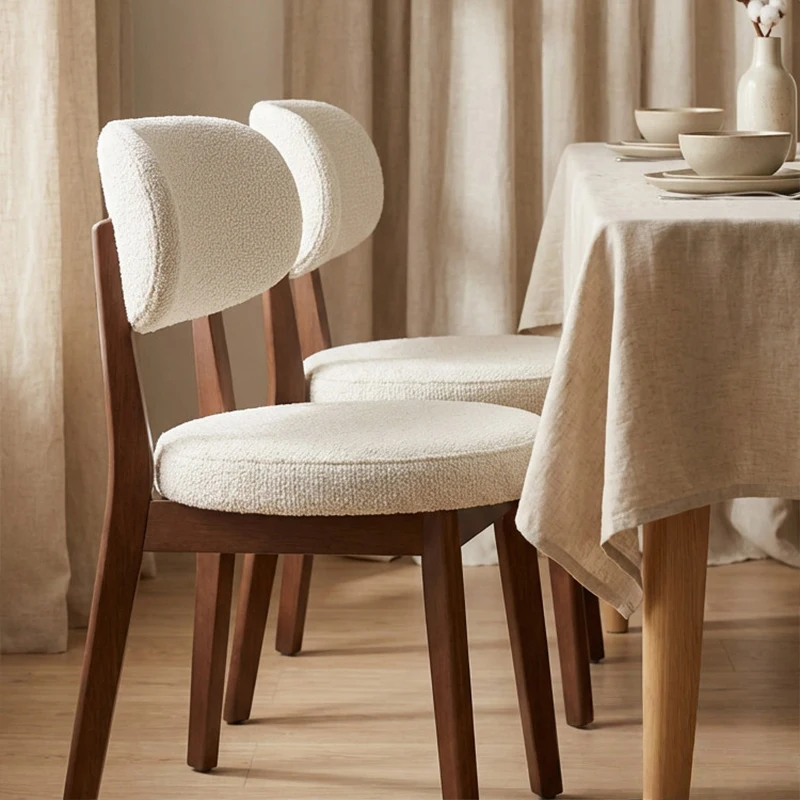 Soft Plush Chair Covers Thicken Velvet Feeling Arc Backrest Protective Cover Teddy Fleece Round Dining Chair Covers