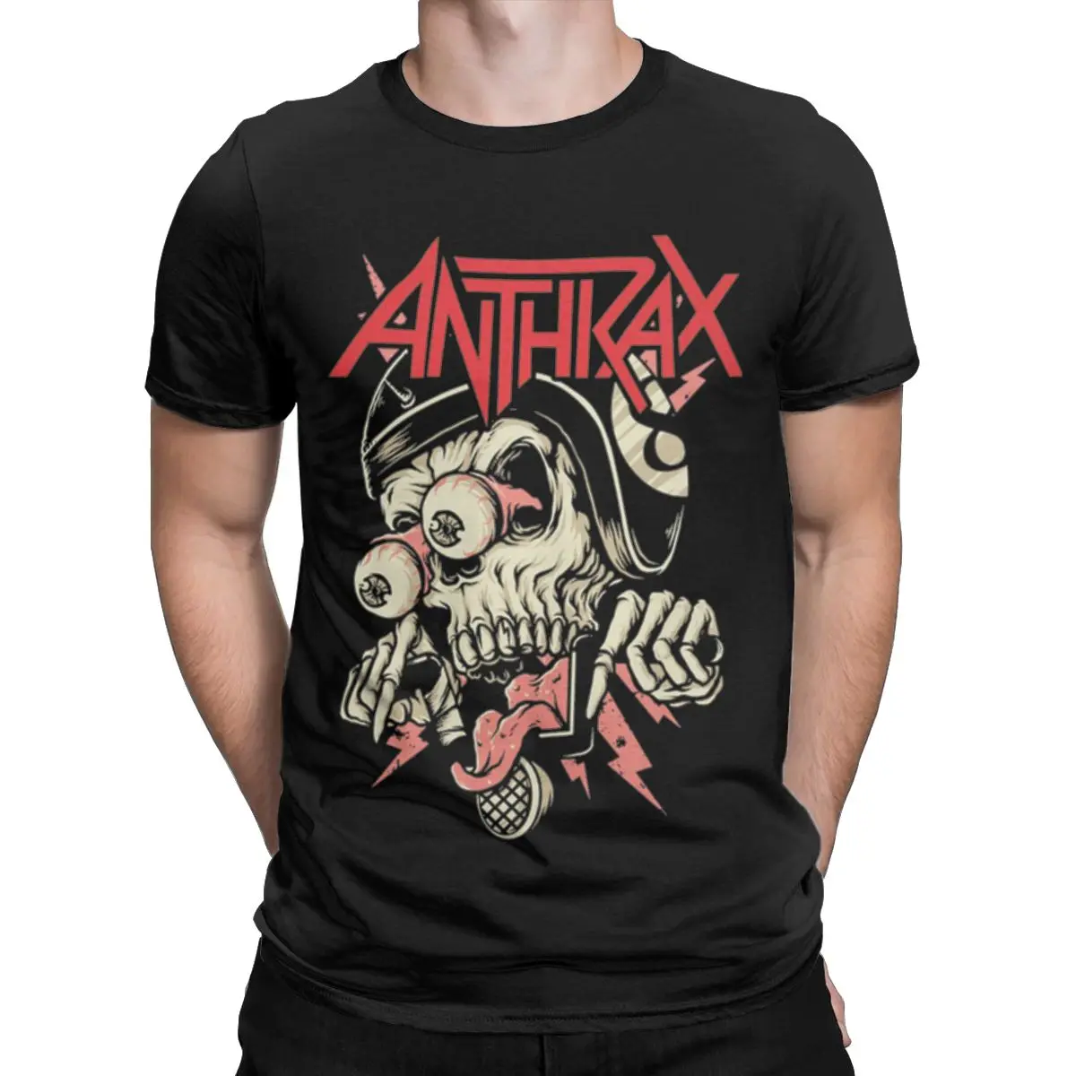 Novelty Anthrax Band T-Shirts for Men Round Neck Cotton T Shirt Short Sleeve Tee Shirt Gift Clothing