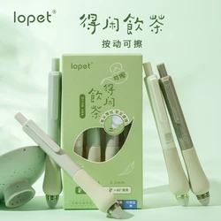 Matcha Erasable Pen Gel Pens 0.5mm Blue/Black Ink Pen Refill Set For School Supplies Student Writing Stationery Friction Pens
