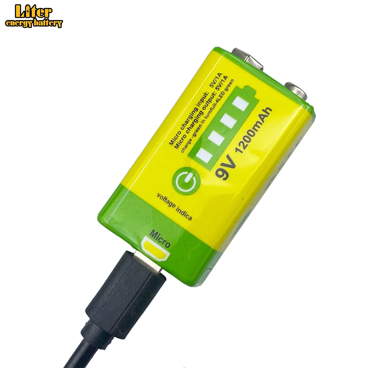 6F22 Micro USB 9V 1200mAh akumulator litowo-jonowy do czujnik dymu mikrofon bezprzewodowy gitara EQ Intercom multimetr