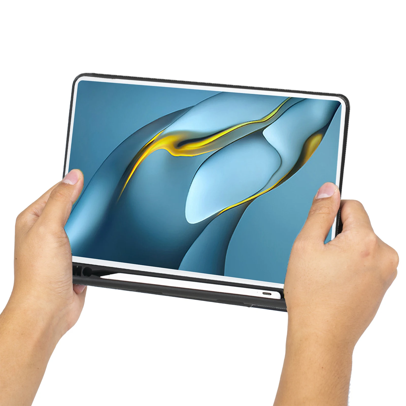 TH109-AS Etui na klawiaturę do Huawei MatePad Pro 10.8 (2021) / (2019) / MatePad Pro 10.8 5G (2019) Skórzana osłona stojaka + podświetlenie do