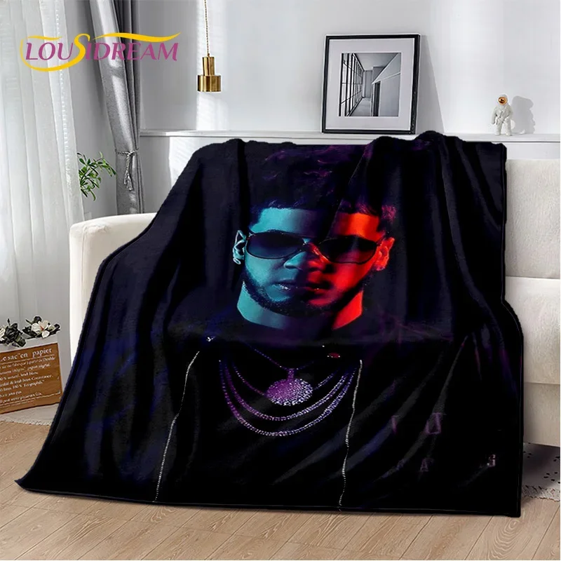 2025 Free Anuel AA Rapper Hip Hop Soft Blanket,Soft Throw Blanket for Home Bedroom Bed Sofa Picnic Travel Cover Child Gift