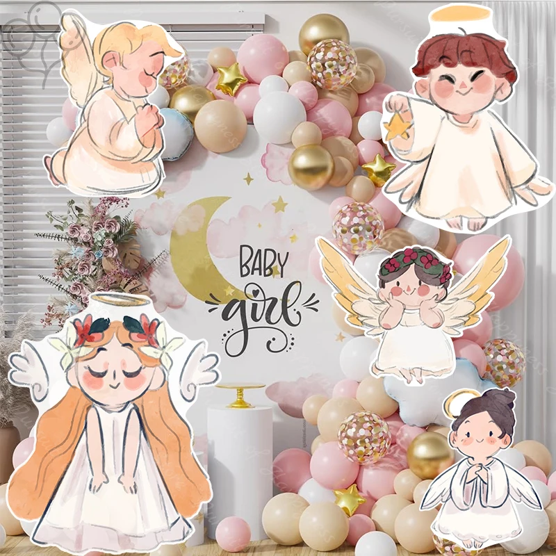 Angel Baby Cutouts Backdrop 12/18/24/36inch Cute Baby Angel Shape Foam Board for Baby Shower Dec Birthday Wedding Party Supplies