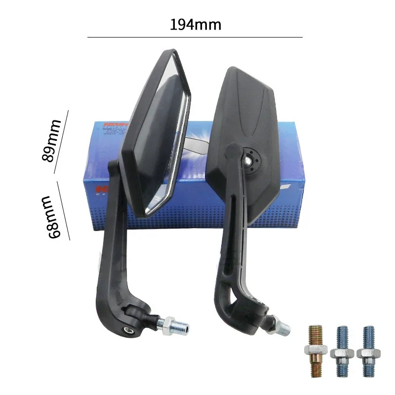 Motorcycle Mirrors 2Pcs/Pair E-Bike Rearview Mirrors Scooter Electrombile Back Side Mirror 8mm 10mm ABS Plastic Moto Accessories