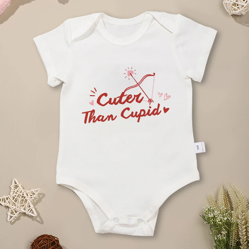 Cuter Than Cupid Baby Girl Infant Onesie Aesthetic Fashion Cotton Newborn Boy Clothes Khaki Cozy Soft Bodysuit Free Shipping