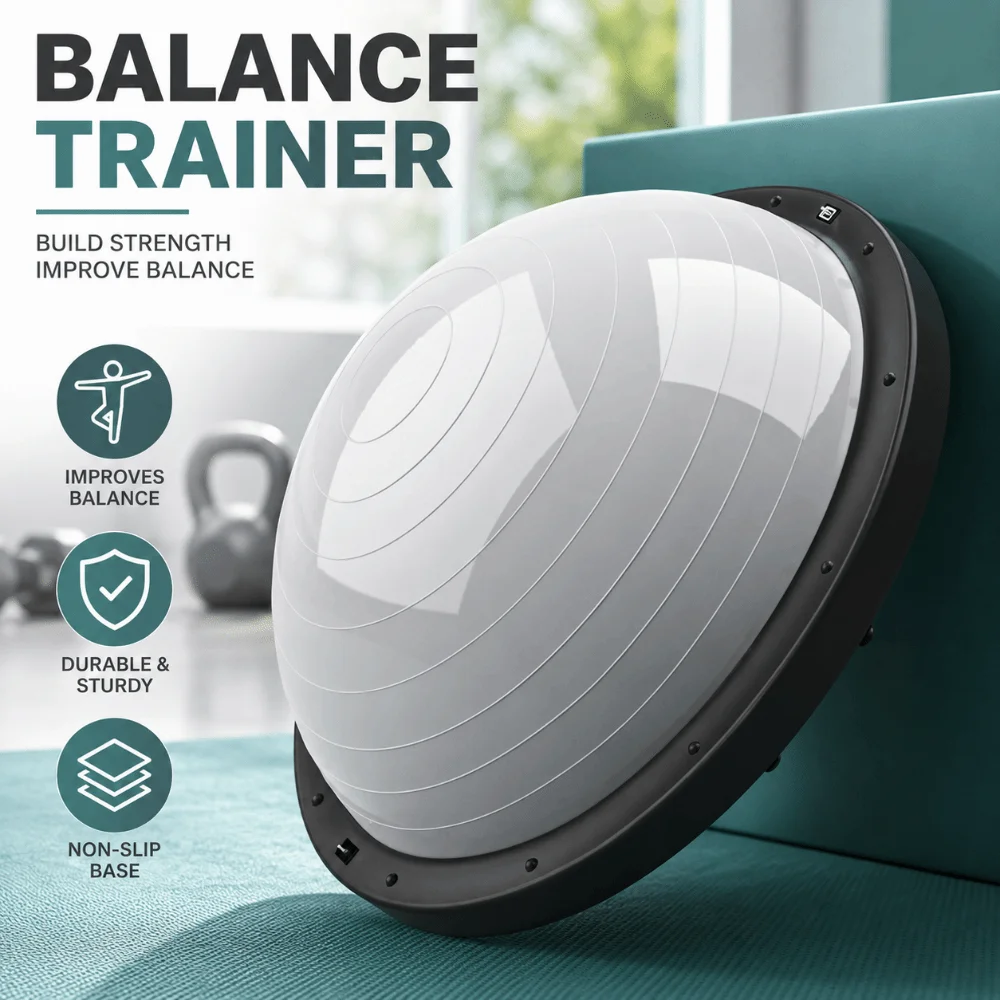 Pelota Bosu Duradera de 46 cm, Semiesfera Engrosada, Pelota de Equilibrio Antiexplosión, Antideslizante, Pelota de Pilates, Pelota de Estabilidad para Fitness en Casa