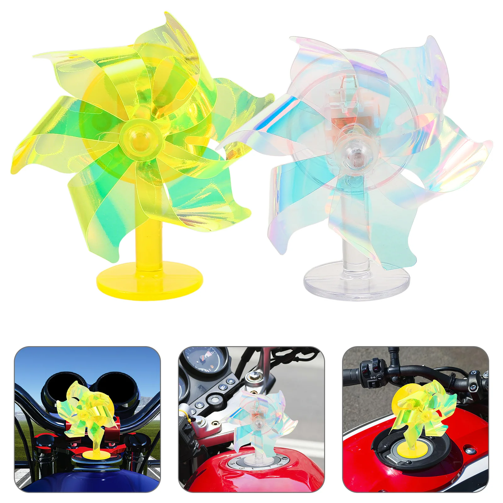 

2 Pcs Bicycle Windmill Motorcycle Safety Reflector Lights Night Electric Scooter Accessory Plastic Decoration Led Vehicle Child