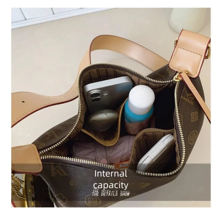 Einzigartige Vintage Elegante Luxus-Designer Wickeltasche für Frauen Große Kapazität Pendler-Tragetasche Modische Damen Einzelschultertasche – Detail 5