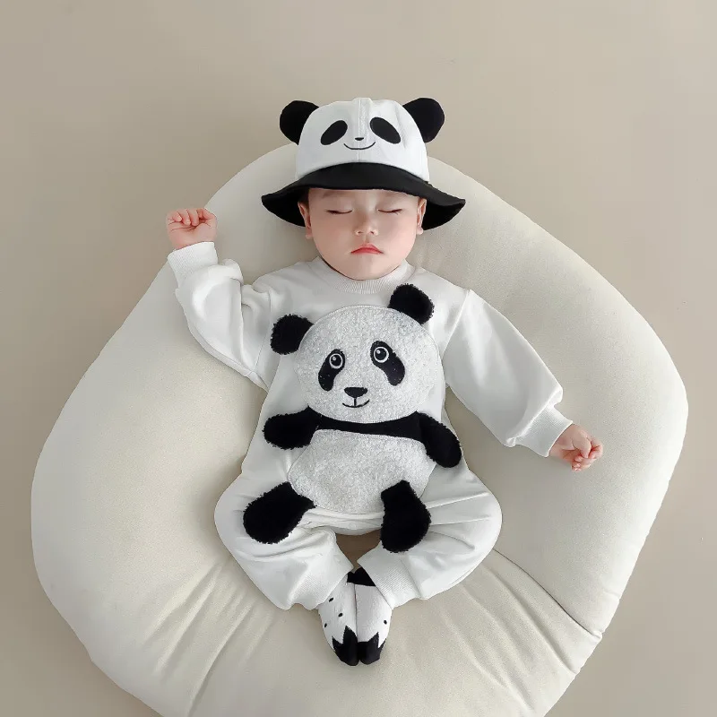 Kawaii Panda Baby Clothes Rompers For Girls Boys Bodysuit Autumn Long Sleeve Cotton Infant Baby Onesie Toddler One-Piece 0-3