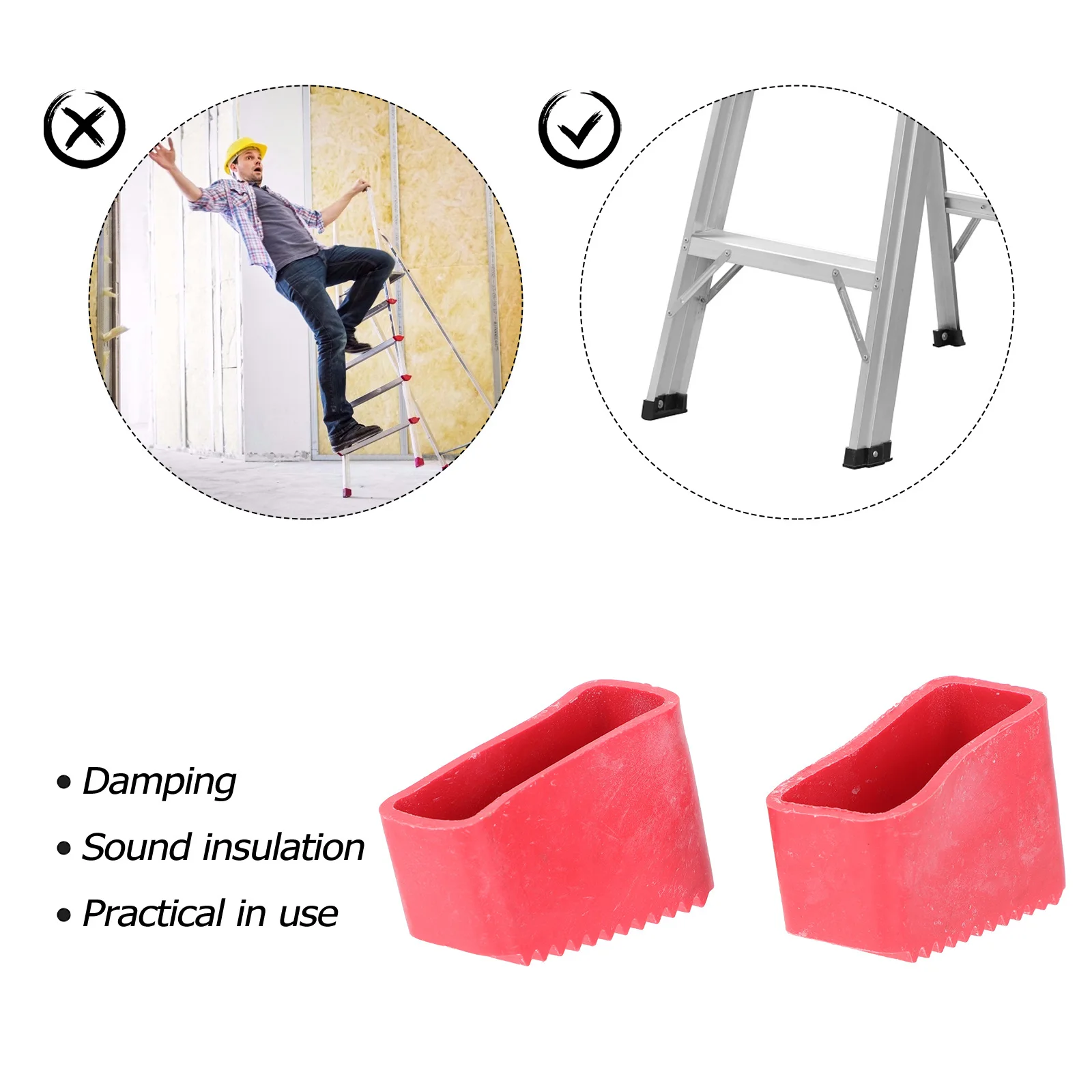 4Pcs Step Ladder Feet Covers Versatile Ladder Leg Covers Non-skid Ladder Pads Ladder Feet Protector Folding Ladder Feet