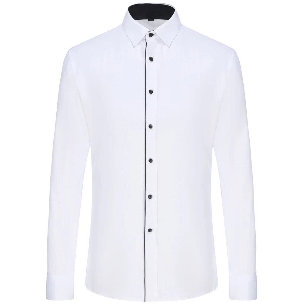 Chemise habillée à manches longues assortie pour hommes, chemise boutonnée, chemise classique, coupe régulière confortable, documents semi-formels,