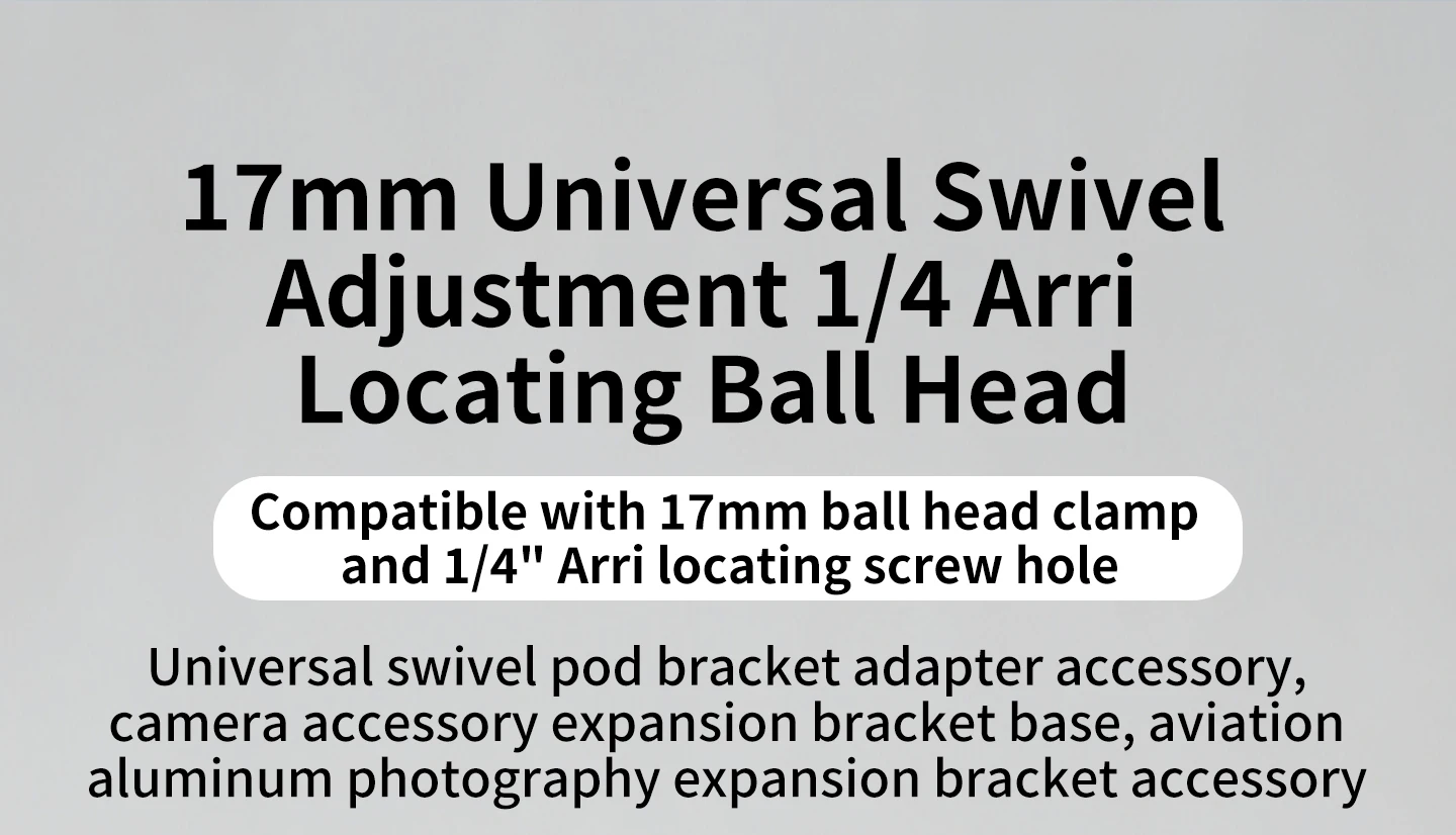 17mm Kugelkopfadapter ARRI Positionierungs-Aluminiumhalterung 1/4 Zoll Schraube für Gopro 13 Insta360 X5 DJI Actionkamera Magic Arm Handyhalterung – Detail 1