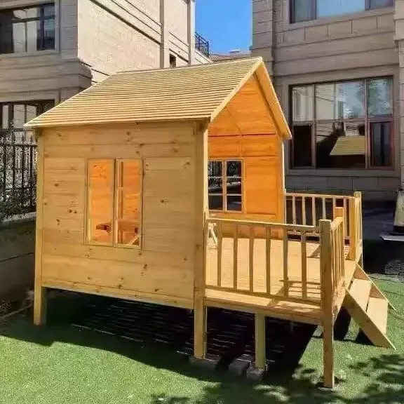 Outdoor Movable Assembly Homestay Tree House Preservative Wood Courtyard Gazebo Garden Wood House Children's Game Cabin