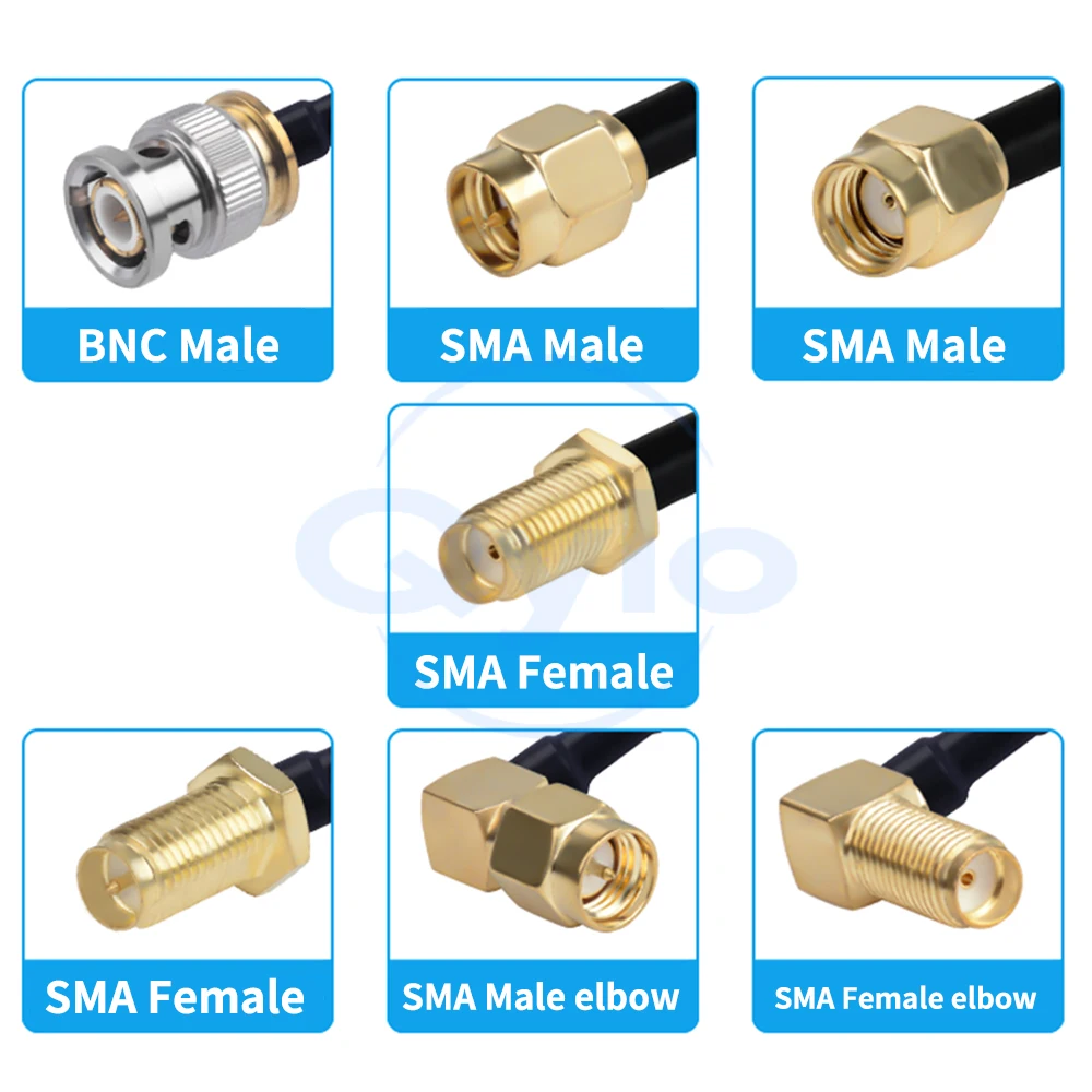 (1 pcs) BNC to SMA Male / Female Adapter SS402 Ultra-Flexible High-Frequency Cable Stainless Steel High-Frequency RF Cable