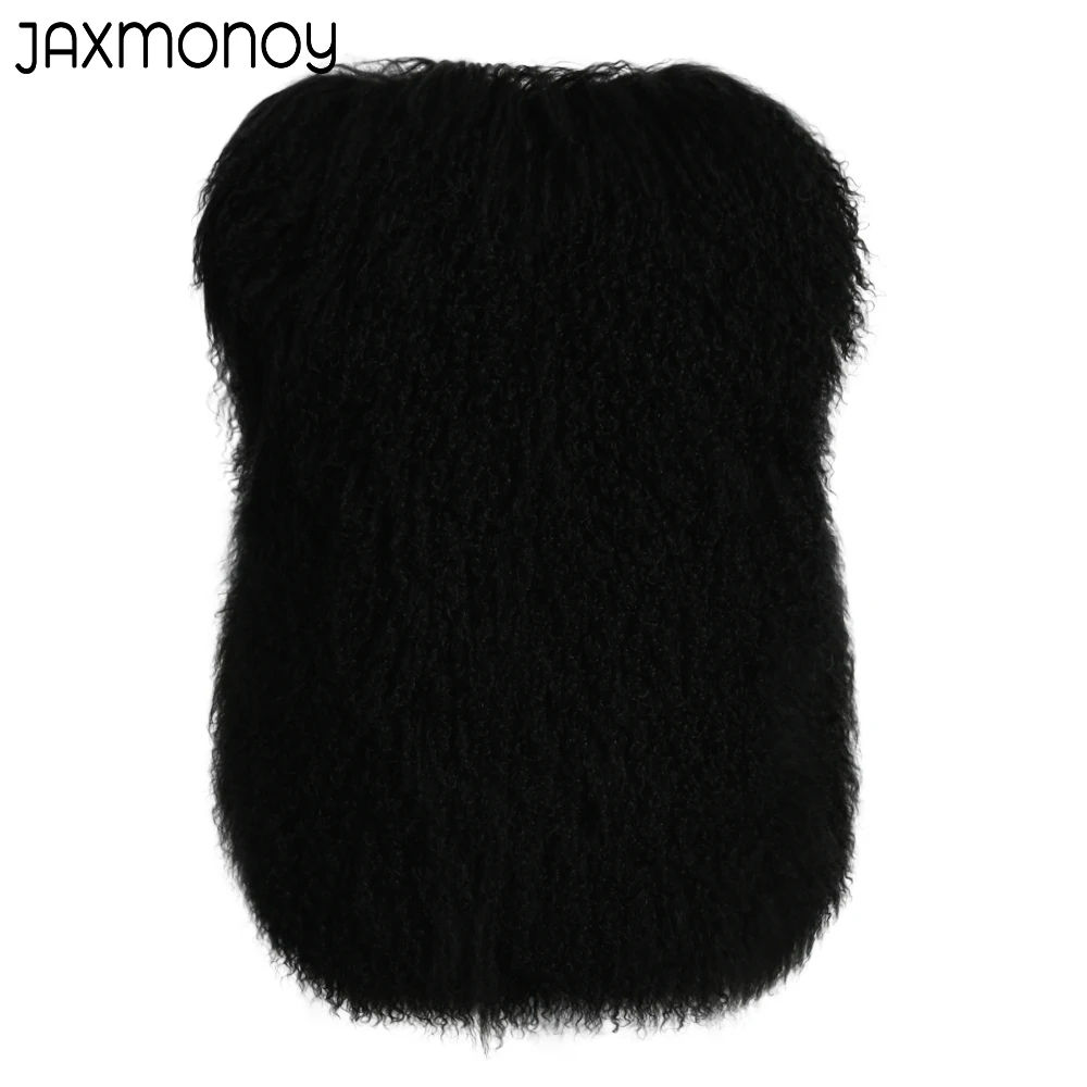 Jaxmonoy, chaleco de piel de oveja mongol auténtica para mujer, abrigo de piel sin mangas para otoño e invierno, chaleco de Color sólido a la moda para mujer, recién llegado