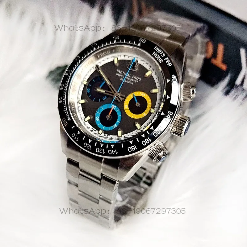Solar Kinetic Color Three-eye Chronograph Waterproof Watch