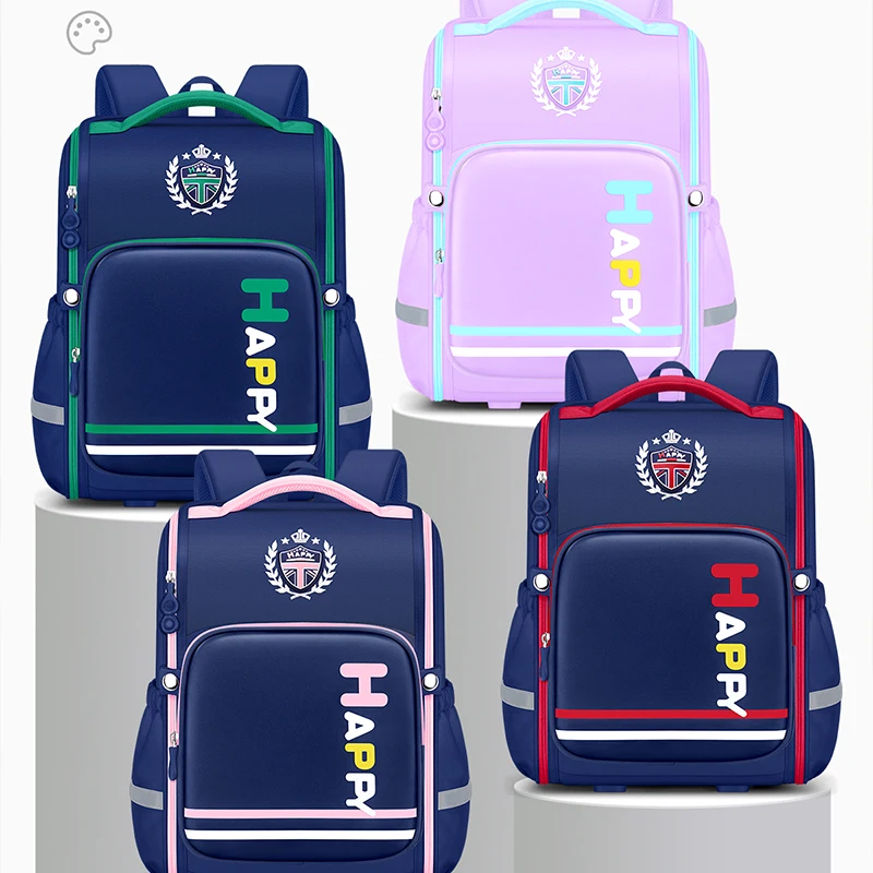 

Happy School Backpack Waterproof Large Capacity Dirt Resistant Pressure Relief New 2026 For School Daily Outdoor Travel
