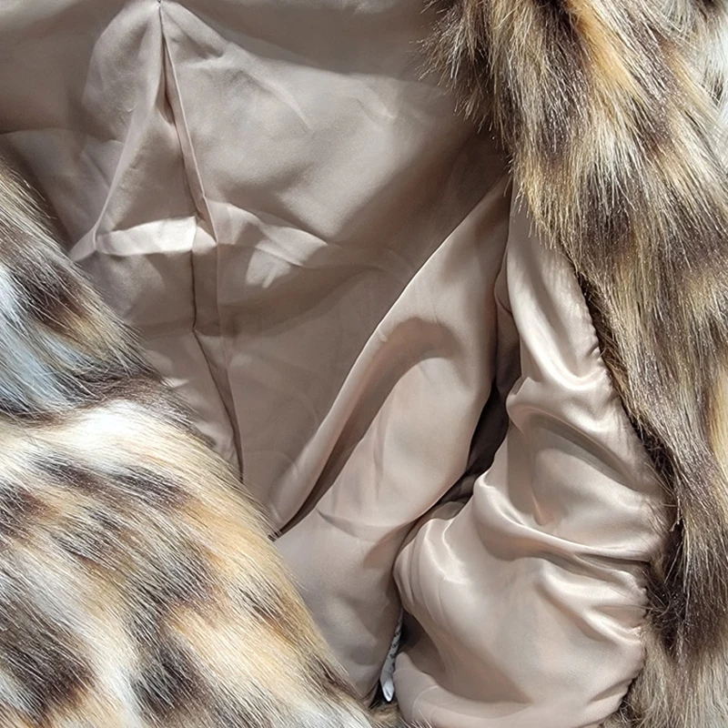 DEAT 2024 Winter New Fashion Leopard Print Lapel Fur Coat For Women Loose Casual Lapel Long Sleeve Short Jacket Female 11A01312