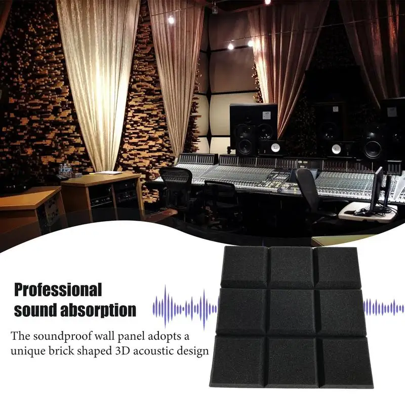 防音ウェッジパネル、防音パッド、エコーベースアイソレーション用粘着フォームパネル、12x12x2インチ
