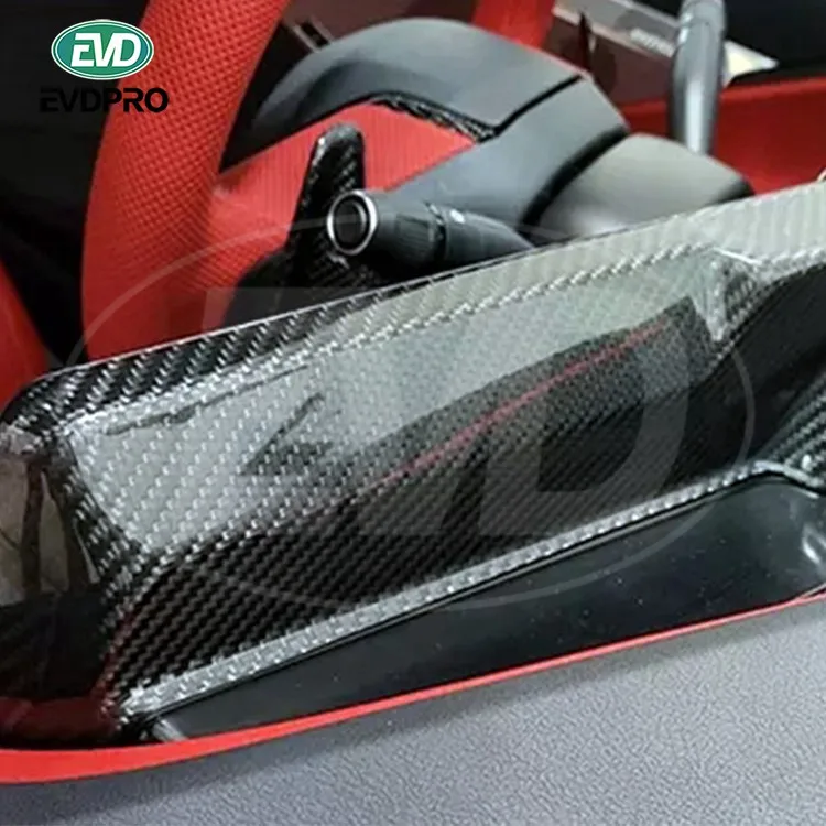For Chevrolet Corvete C8 Z51 Z06 2020-2023 Dry Carbon Fiber Center Dashboard Navigation Screen Cover Lhd 3