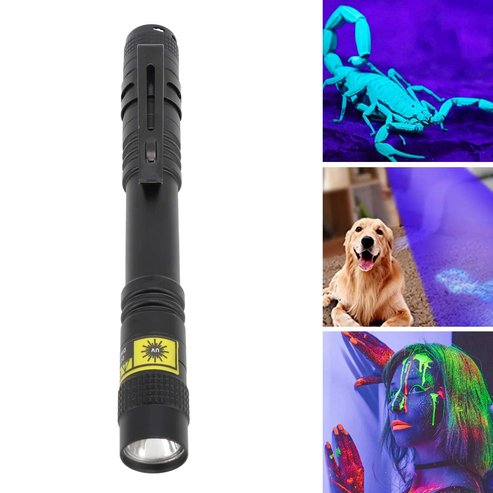 

ZK40 UV Flashlight 365nm LED Blacklight Flashlight for Rock Mineral Detection Pet Urine Detector AC Leakage Detector