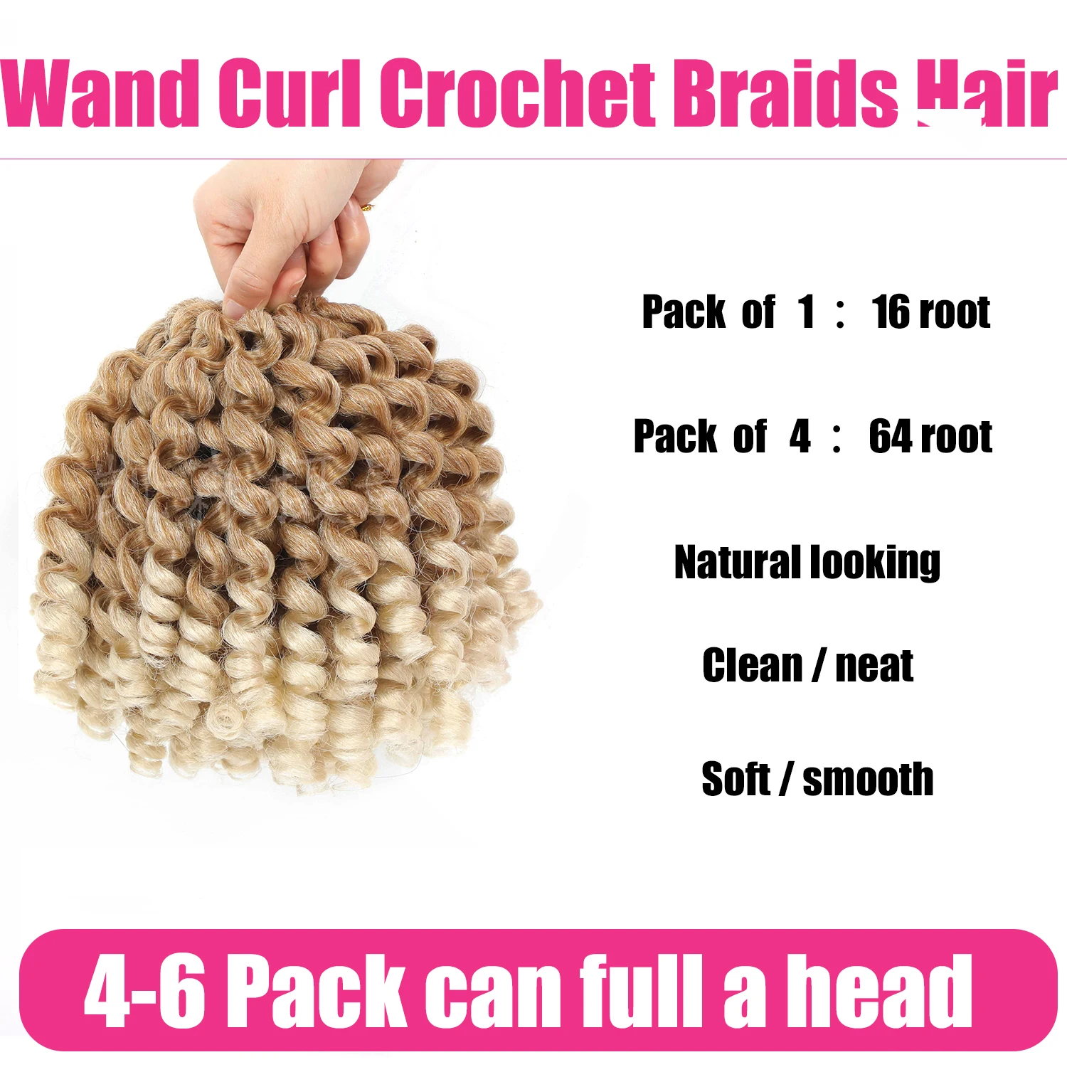 8/10/12 นิ้วจาเมกา BOUNCE ผมโครเชต์สําหรับผู้หญิง Jumpy Wand หยิกผมโครเชต์สั้น Pre Looped CURLY ผมโครเชต์สังเคราะห์