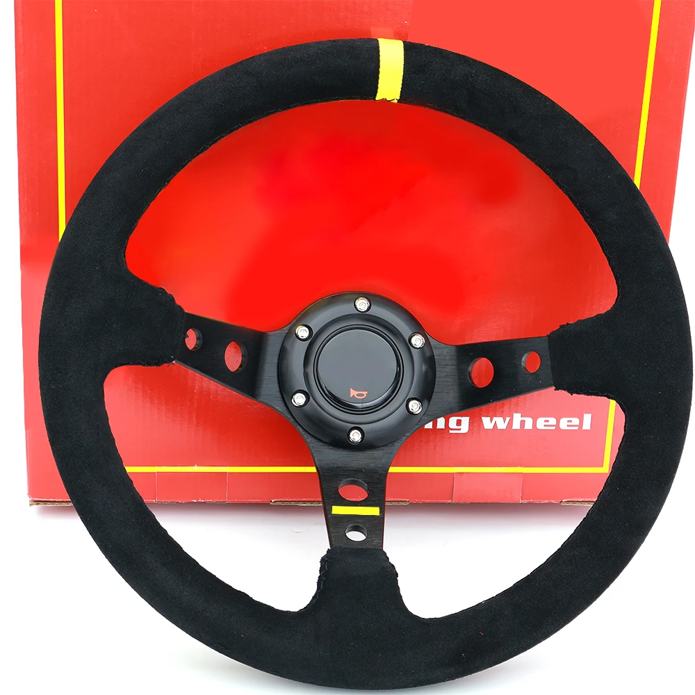 12.5inch 320mm Deep Dish Racing Steering Wheel Suede Mo