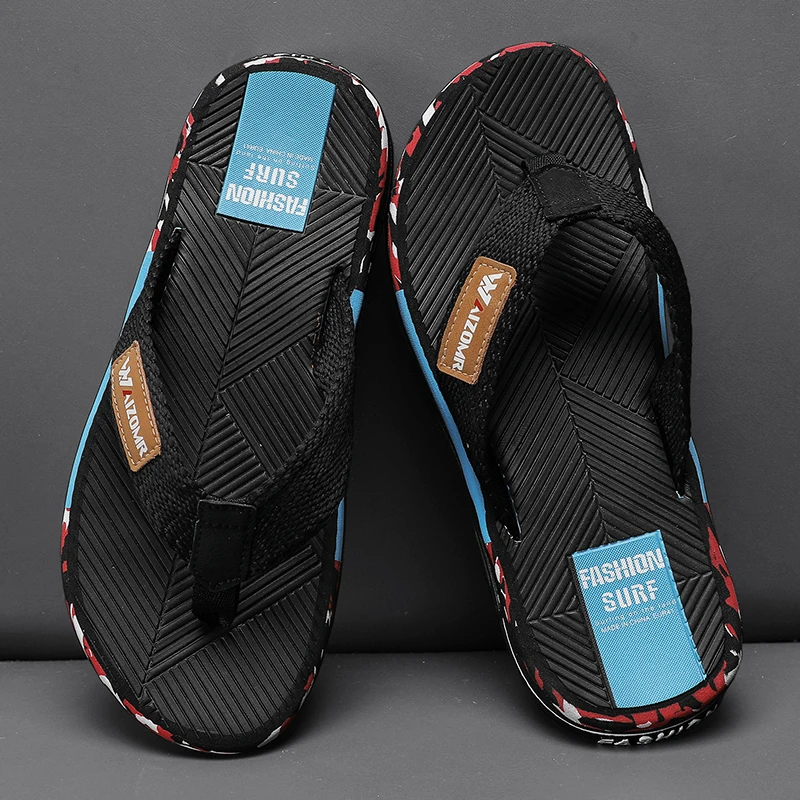 

2025High Quality Fashion Men Flip Flops Summer Beach Flip Flops Men Casual Breathable Antiskid Beach Slippers Men Summer Outdoor