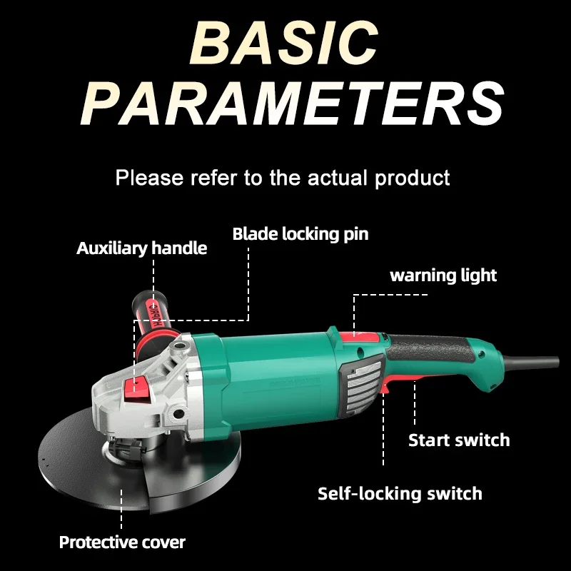 Heavy Duty Brushless Electric Angle Grinder with Safety Features for Aggressive Metal Cutting and Precision Grinding Application