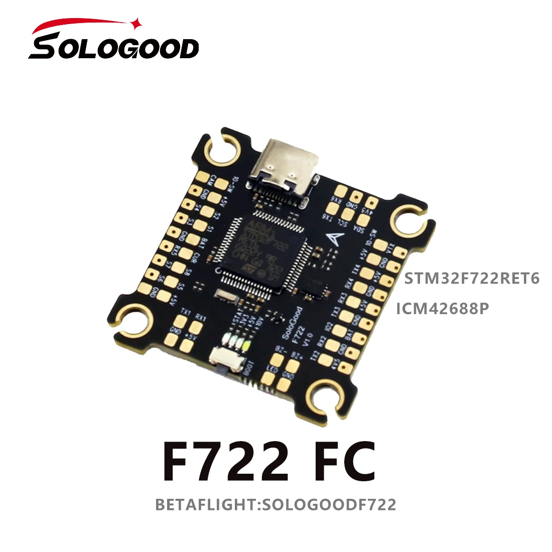 SoloGood F722 Flight Controller V1.0 BLHeli_S 60A 30.5*30.5mm Flight Stack Suitable for FPV X8 Drone