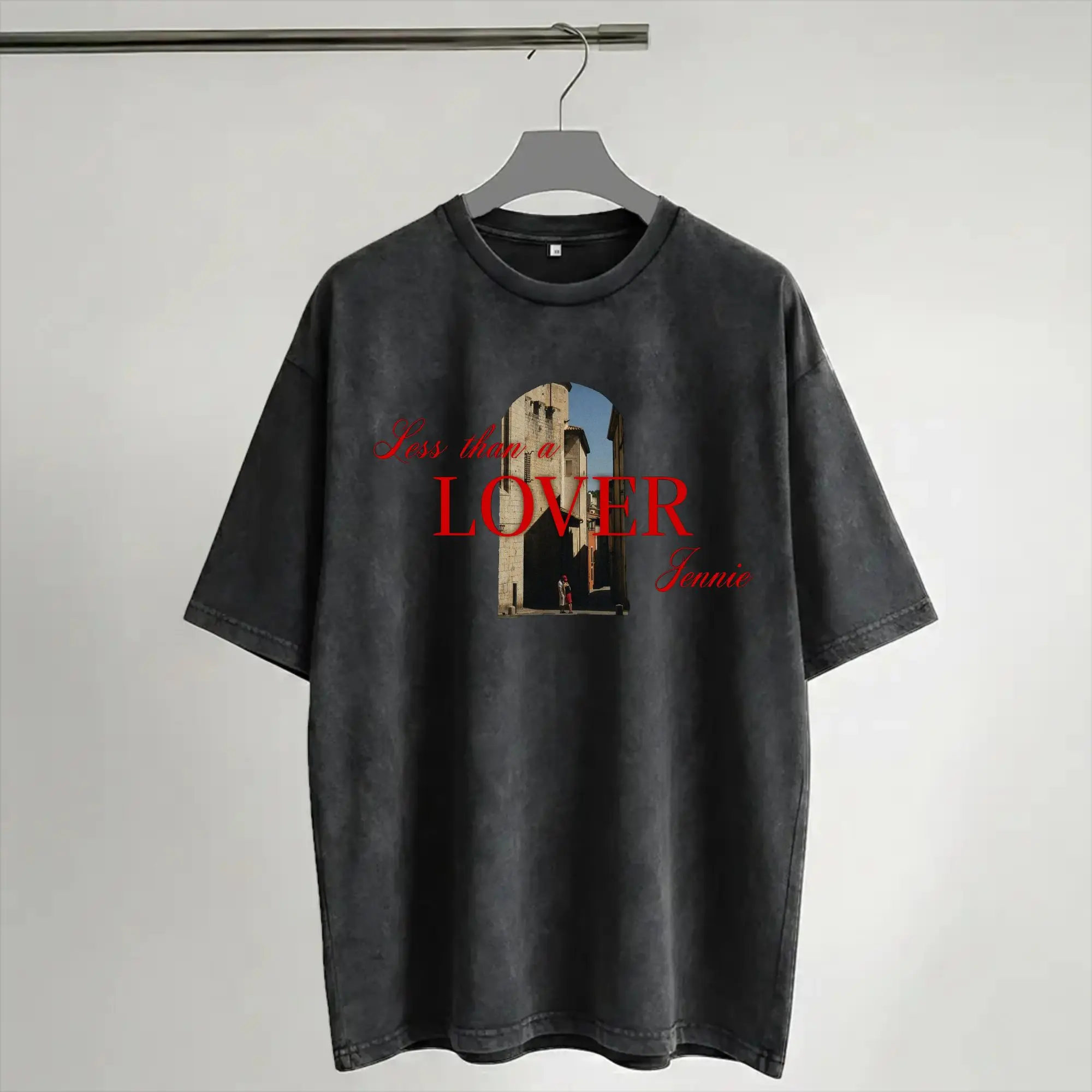 less than a lover jennies  Outfit Washed T Shirt for Men Women Streetwear Hip Hop T-Shirts Graphic Printed  Tees Short Sleeve