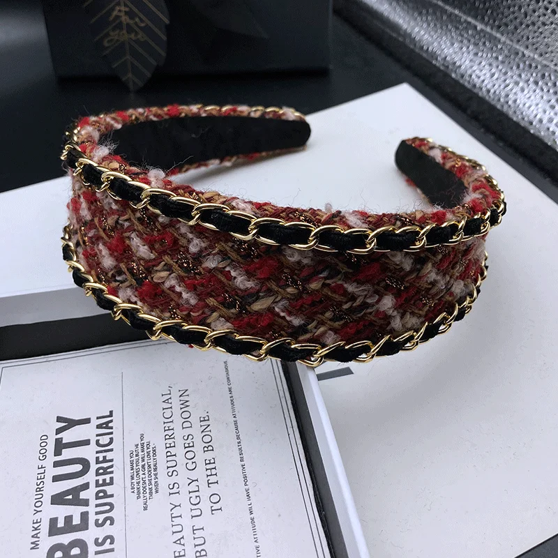 European and American Style Red Headband with Hair Clips and Headbands, Women's High Skull Headpiece, Pressed Hair, Face Wash He