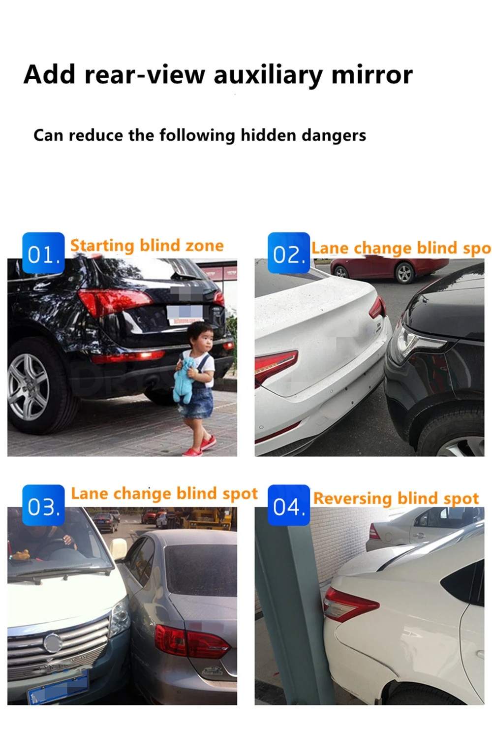 360 Degree HD Blind Spot Mirror For Car Reverse Frameless Ultrathin Wide Angle Round Convex Rearview Mirror Auto Car Accessories
