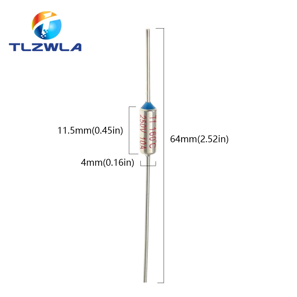 10PCS Temperature RY 10A 15A 250V Tf Thermal Fuse 65C 85C 100C 105C 110C 120C 130C 152C 165C 172C 185C 192C 200C 216C 240C 280C