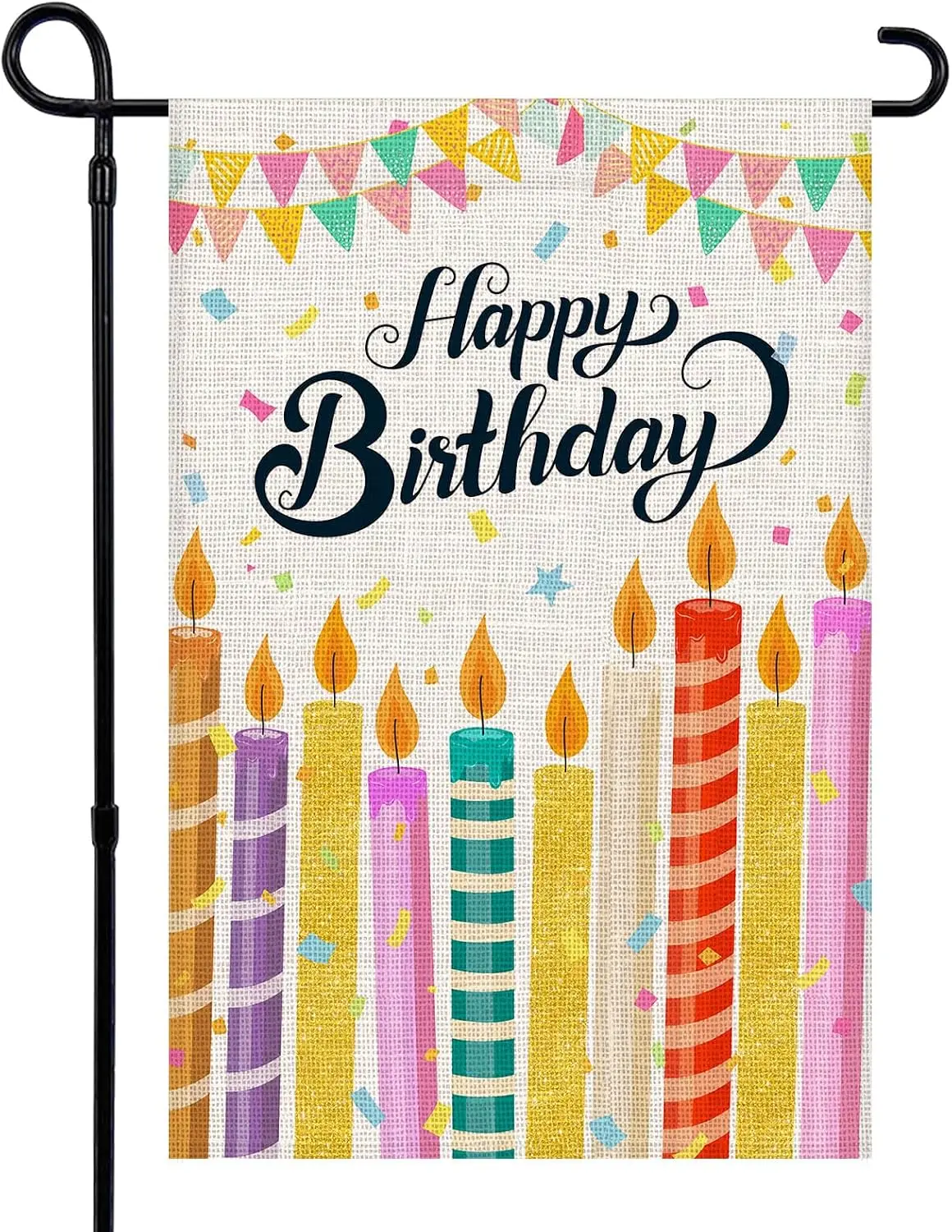 Happy Birthday Garden Flag 12x18 Inch Double Sided Small Burlap Flags,Outdoor House Front Porch Patio Lawn Decor Yard Flags  PPZ