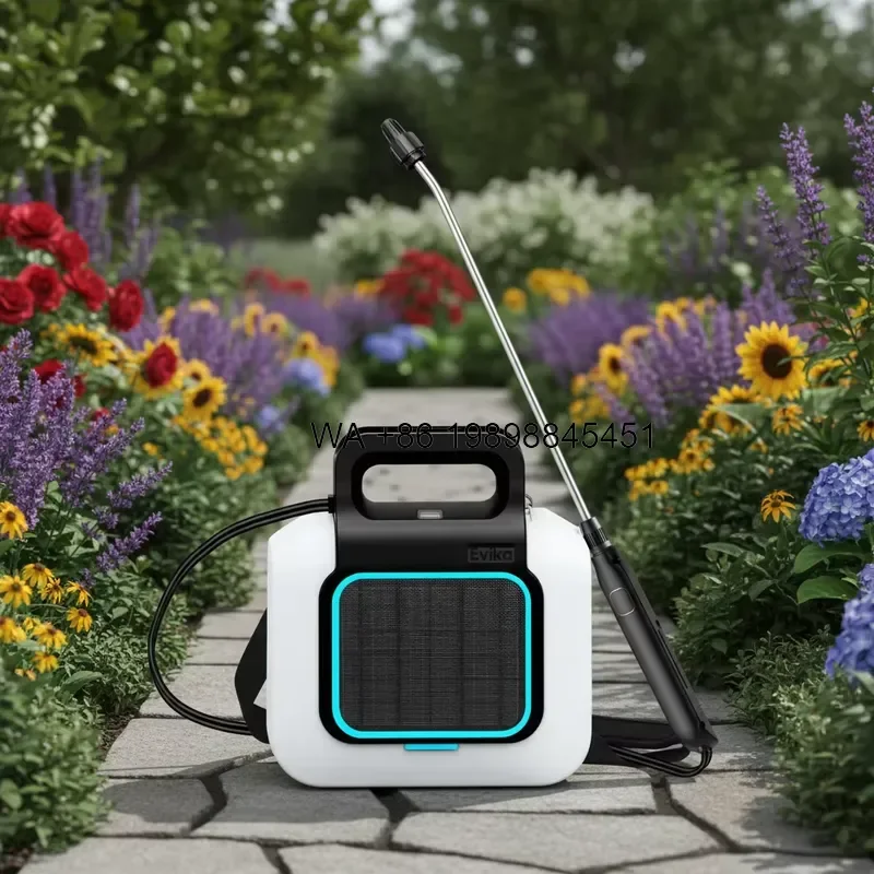 Wmwmnu 5L Solar Panel Power Operated Portable Garden Equipment Tools Fine Mist Knapsack Plastic Sprayer for Plants
