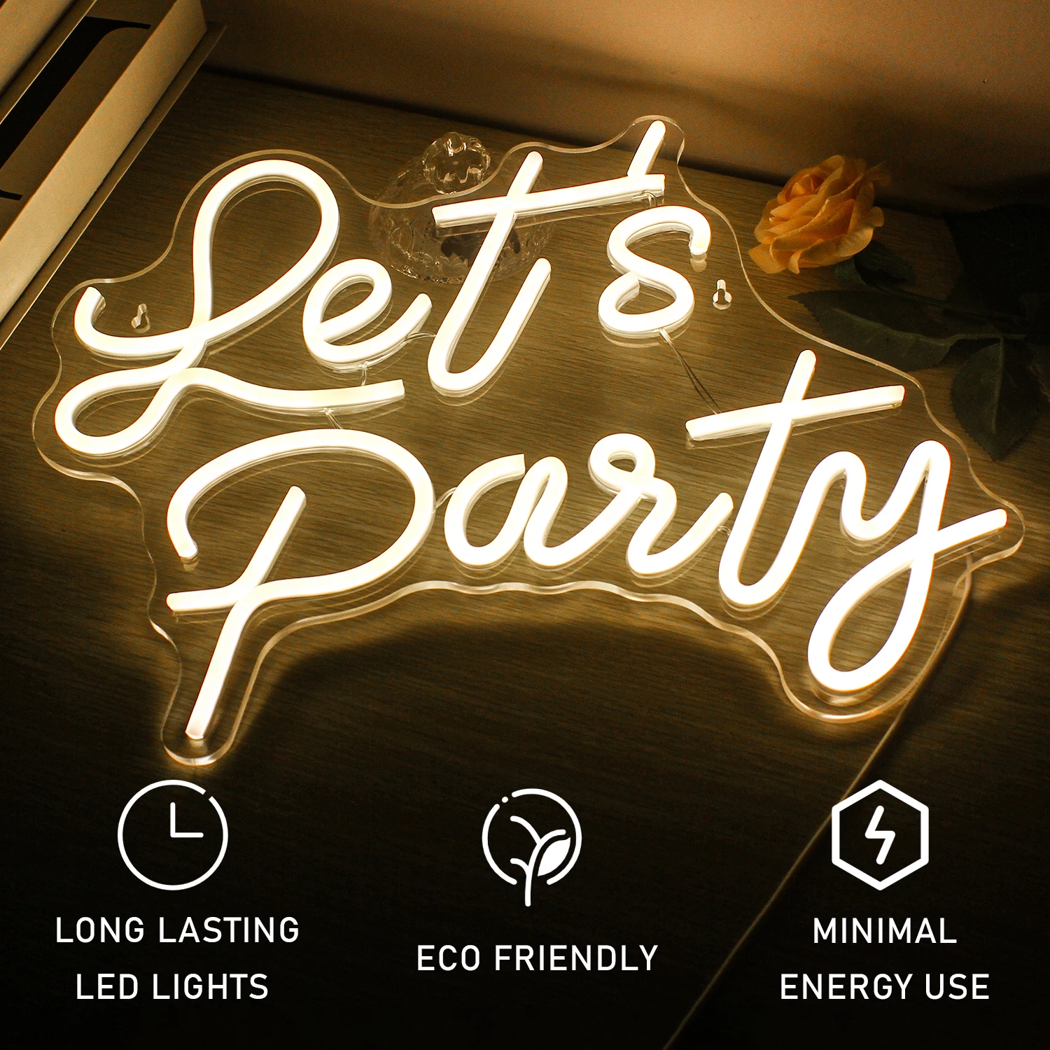 Let's Party Neon Sign LED Lights Wall Decor Lamp USB luci Creative per Wedding Club Party Atmosphere Art Neon Decor